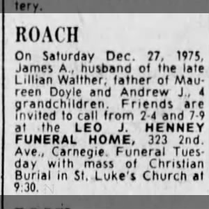 Obituary for James A. ROACH