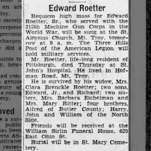Obituary for Edward Roetter