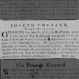 Joseph Chester Boat Builder advertisement
